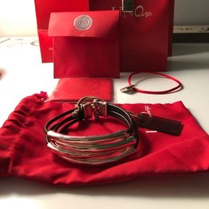 UNO de 50 Bracelete - silver and black leather NWT